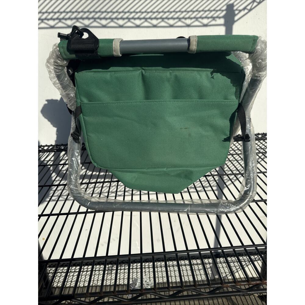 Folding Stool Insulated Cooler with shoulder strap Chair Beach Fishing Camping - Picture 3 of 10
